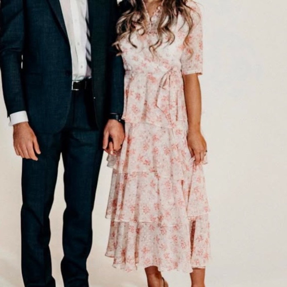 NEW!!! Floral Pink Tiered Dress - Picture 4 of 4
